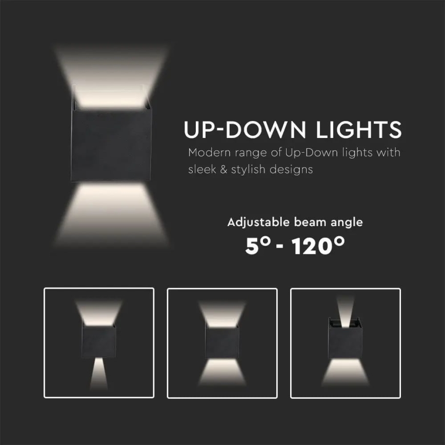 LED vägglampa för utomhusbruk LED/11W/230V 4000K IP65 svart
