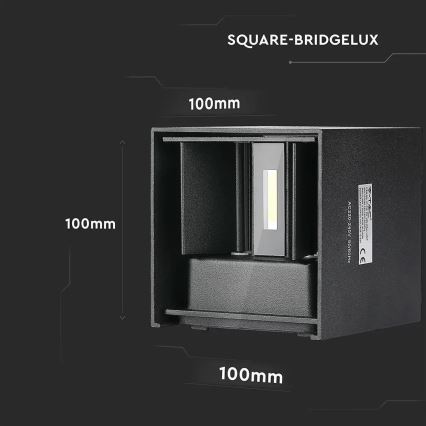 LED vägglampa för utomhusbruk LED/11W/230V 4000K IP65 svart