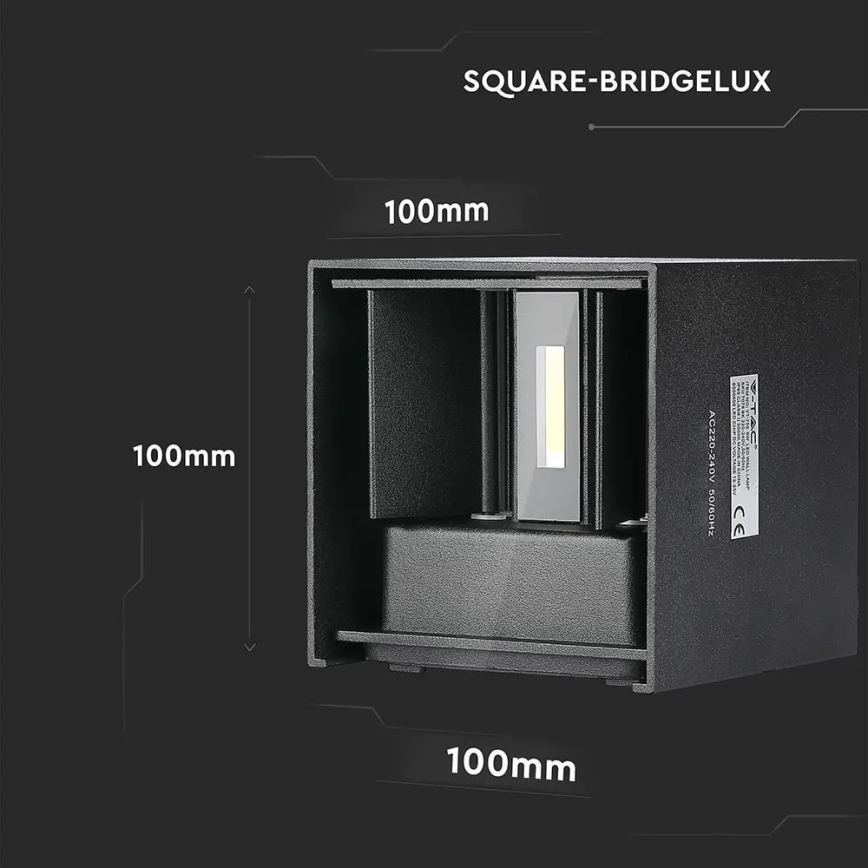 LED vägglampa för utomhusbruk LED/11W/230V 4000K IP65 svart