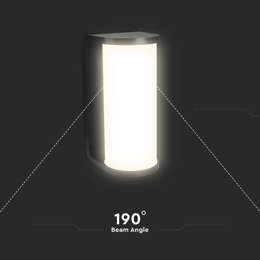 LED vägglampa för utomhusbruk LED/12W/230V 3000/4200/6500K IP65 svart