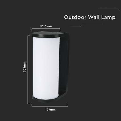 LED vägglampa för utomhusbruk LED/12W/230V 3000/4200/6500K IP65 svart