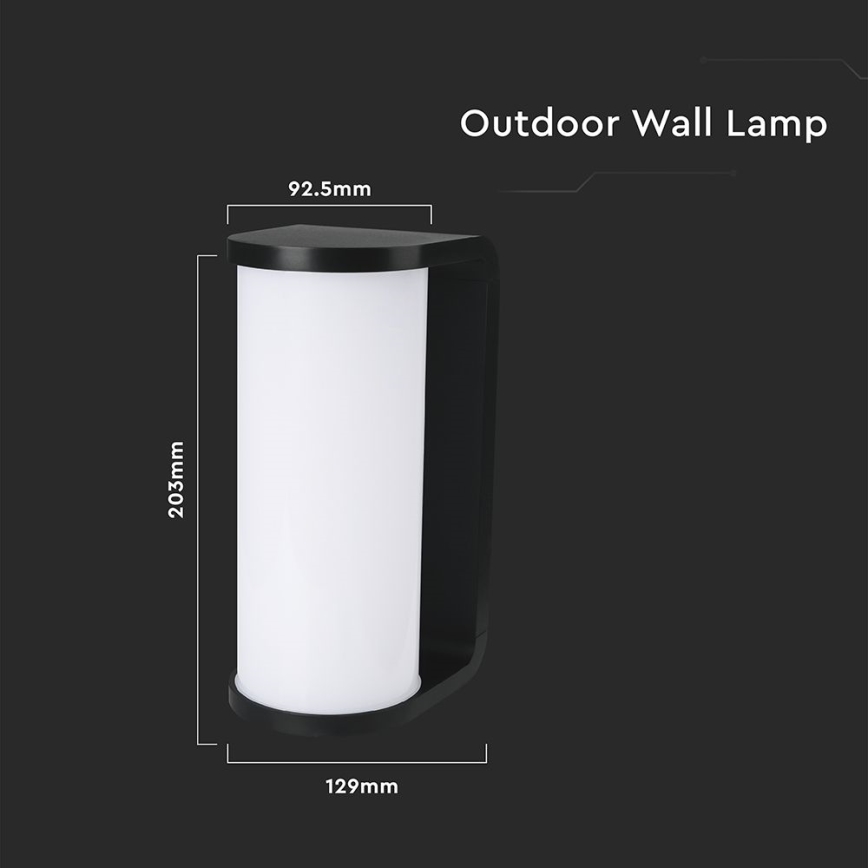 LED vägglampa för utomhusbruk LED/12W/230V 3000/4200/6500K IP65 svart