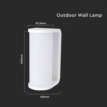 LED vägglampa för utomhusbruk LED/12W/230V 3000/4200/6500K IP65 vit