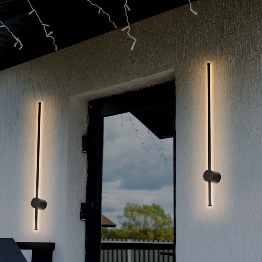 LED vägglampa för utomhusbruk LED/12W/230V 3000K IP65 svart