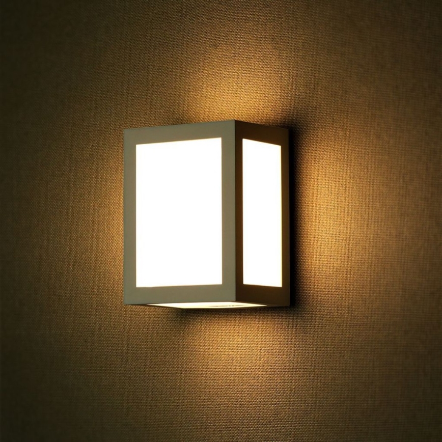LED vägglampa för utomhusbruk LED/12W/230V 4000K IP65 grå