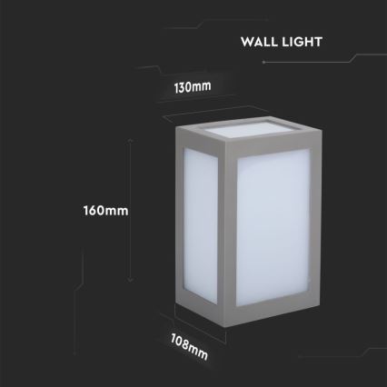 LED vägglampa för utomhusbruk LED/12W/230V 4000K IP65 grå