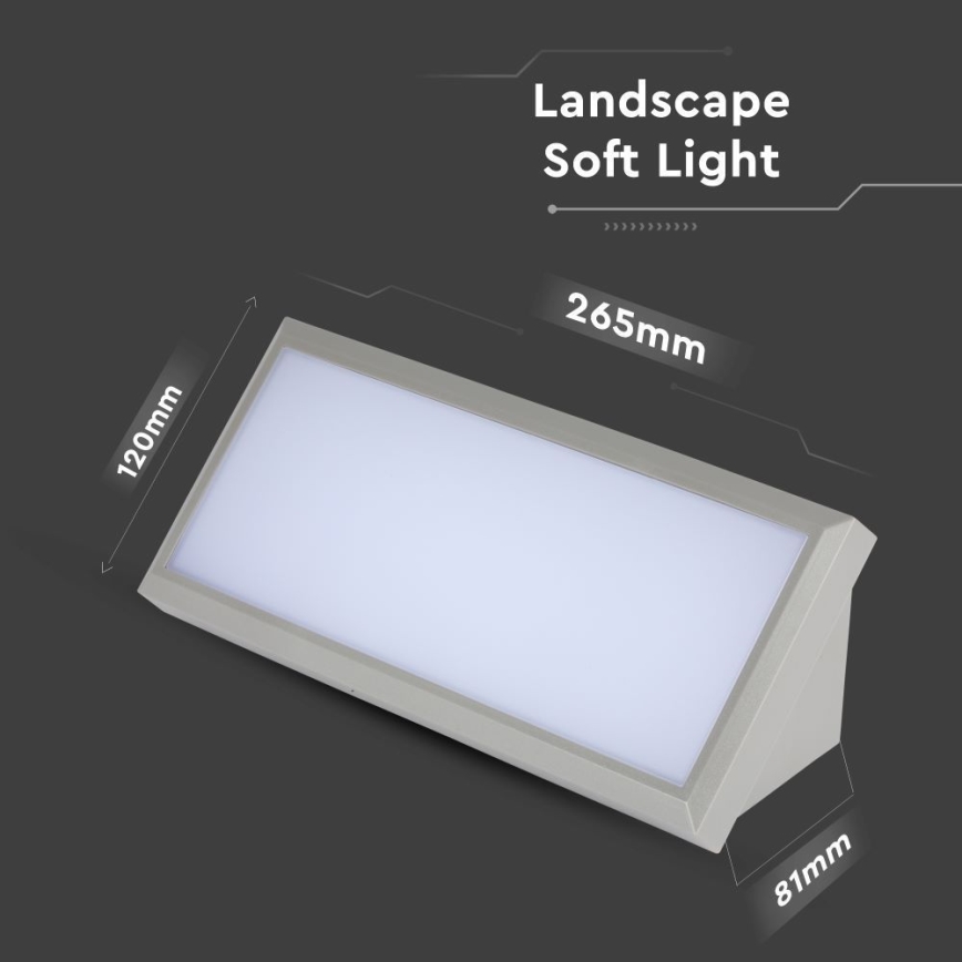 LED vägglampa för utomhusbruk LED/12W/230V 4000K IP65