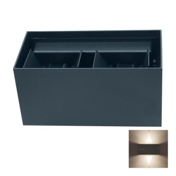 LED vägglampa för utomhusbruk LED/12W/230V IP54 svart