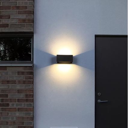 LED vägglampa för utomhusbruk LED/12W/230V IP54 svart