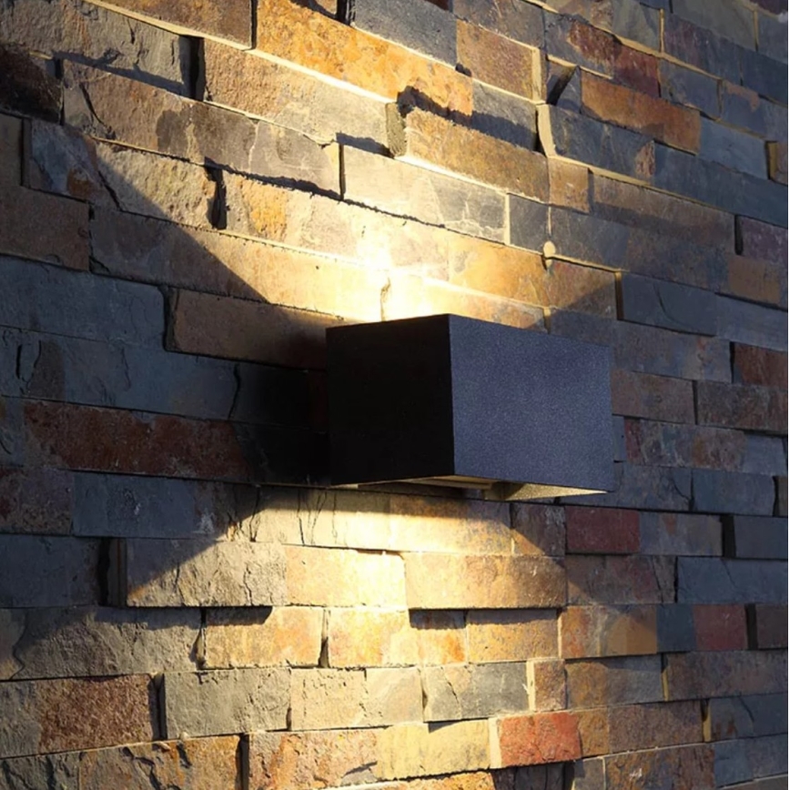 LED vägglampa för utomhusbruk LED/12W/230V IP54 svart