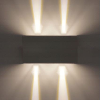LED vägglampa för utomhusbruk LED/12W/230V IP54 svart