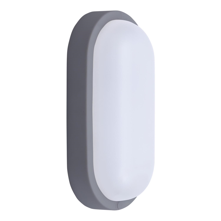 LED vägglampa för utomhusbruk LED/13W/230V 4000K IP54 grå oval