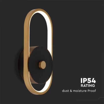 LED vägglampa för utomhusbruk LED/15W/230V IP54 4000K mässing
