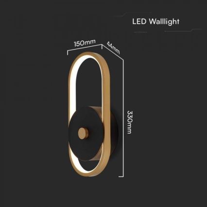 LED vägglampa för utomhusbruk LED/15W/230V IP54 4000K mässing