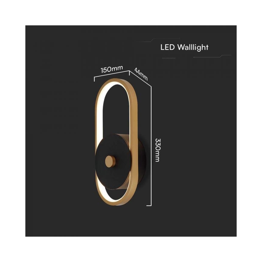 LED vägglampa för utomhusbruk LED/15W/230V IP54 4000K mässing