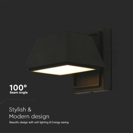 LED vägglampa för utomhusbruk LED/15W/230V IP65 4000K svart