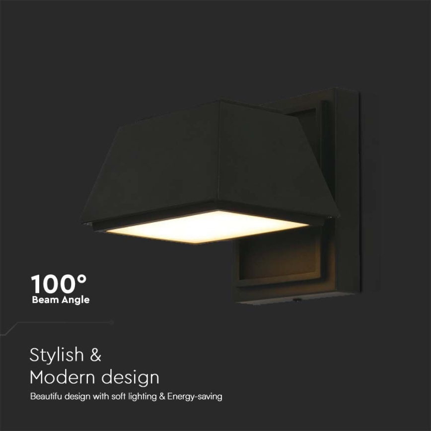 LED vägglampa för utomhusbruk LED/15W/230V IP65 4000K svart