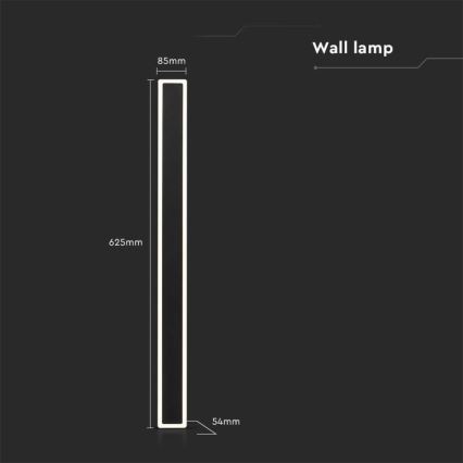 LED vägglampa för utomhusbruk LED/17W/230V 3000K IP65 svart