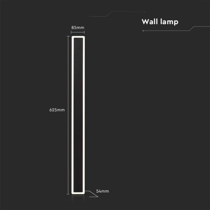 LED vägglampa för utomhusbruk LED/17W/230V 3000K IP65 svart