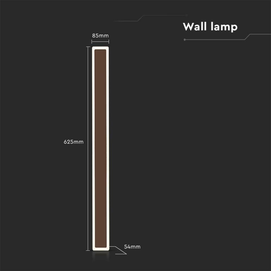 LED vägglampa för utomhusbruk LED/17W/230V 4000K IP65 brun