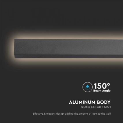 LED vägglampa för utomhusbruk LED/23W/230V 3000K IP65 svart