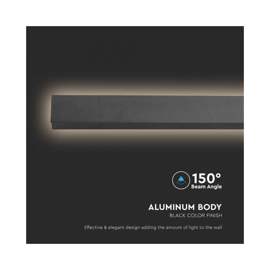 LED vägglampa för utomhusbruk LED/23W/230V 3000K IP65 svart