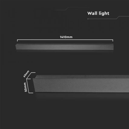 LED vägglampa för utomhusbruk LED/23W/230V 3000K IP65 svart