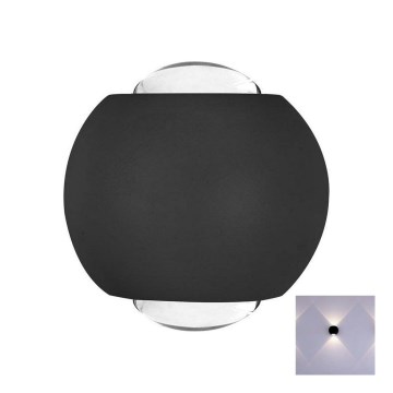 LED vägglampa för utomhusbruk LED/2W/230V 3000K IP54 svart