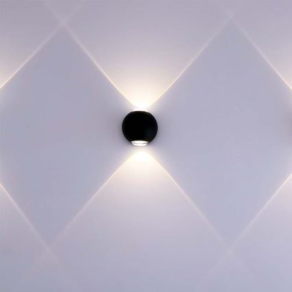 LED vägglampa för utomhusbruk LED/2W/230V 3000K IP54 svart