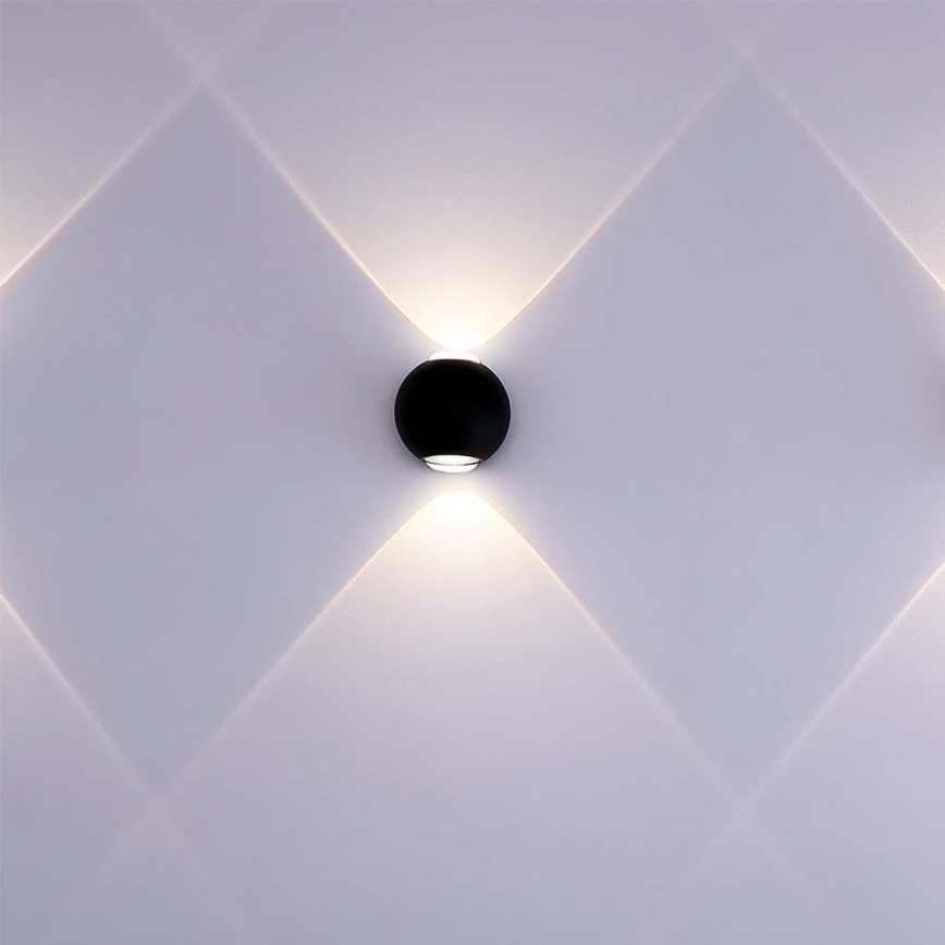 LED vägglampa för utomhusbruk LED/2W/230V 3000K IP54 svart