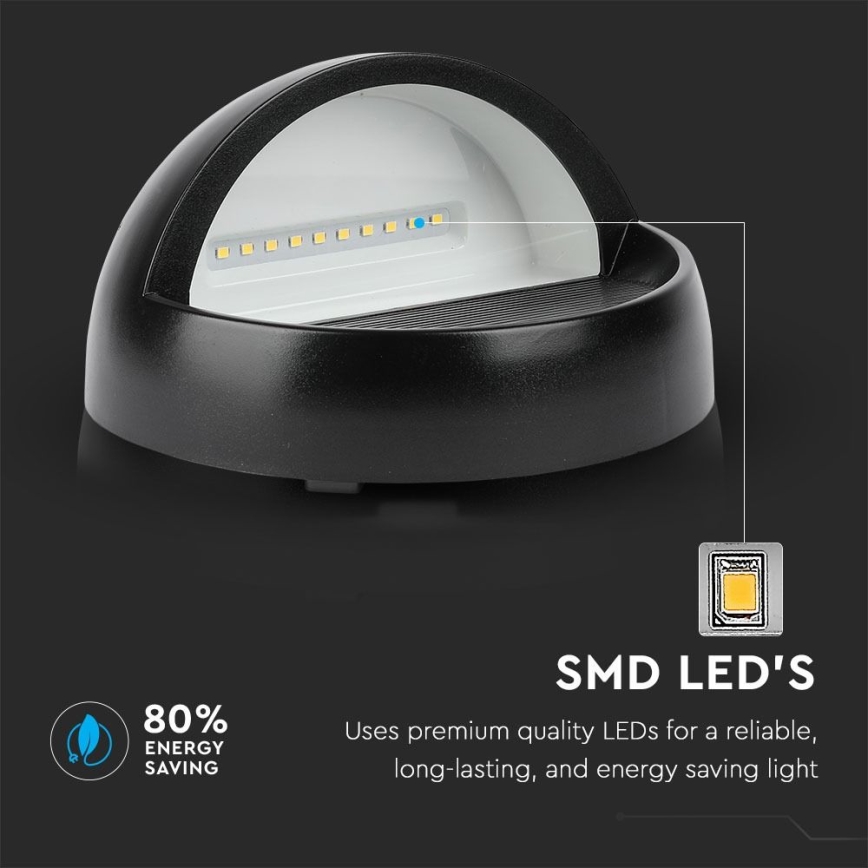 LED vägglampa för utomhusbruk LED/3W/230V 4000K IP65 svart