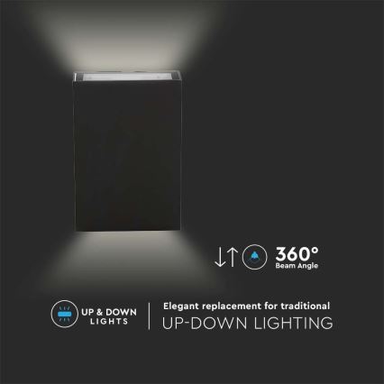LED vägglampa för utomhusbruk LED/4W/230V 3000K IP65 svart