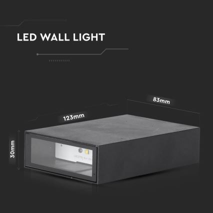 LED vägglampa för utomhusbruk LED/4W/230V 3000K IP65 svart