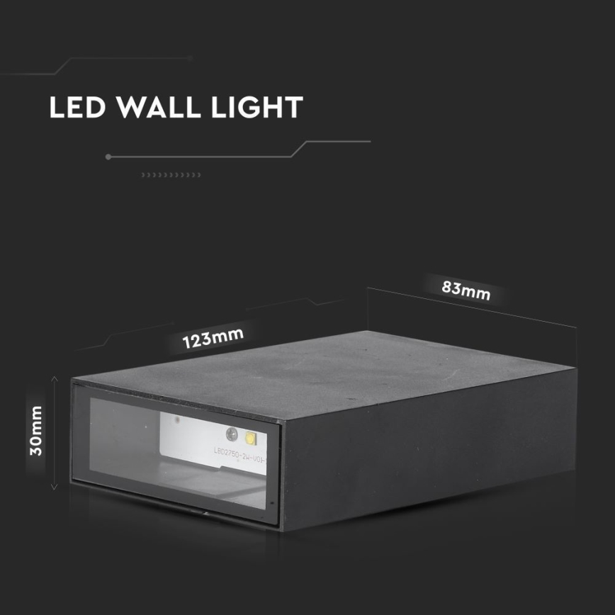 LED vägglampa för utomhusbruk LED/4W/230V 3000K IP65 svart