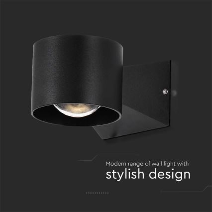 LED vägglampa för utomhusbruk LED/5W/230V 3000K IP65 svart