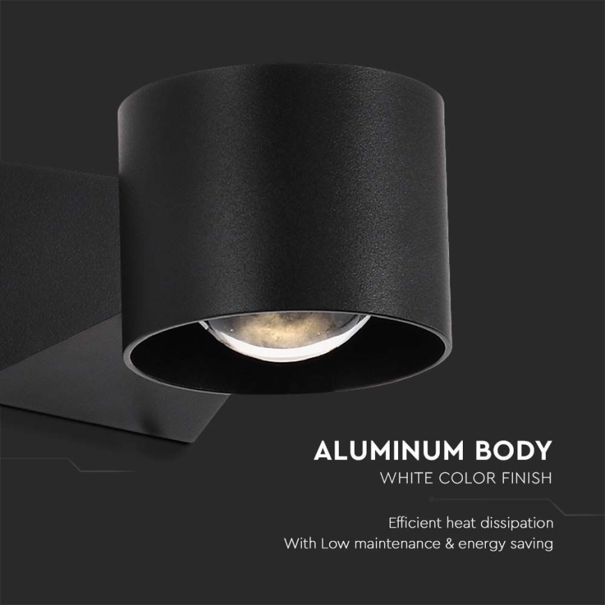 LED vägglampa för utomhusbruk LED/5W/230V 3000K IP65 svart