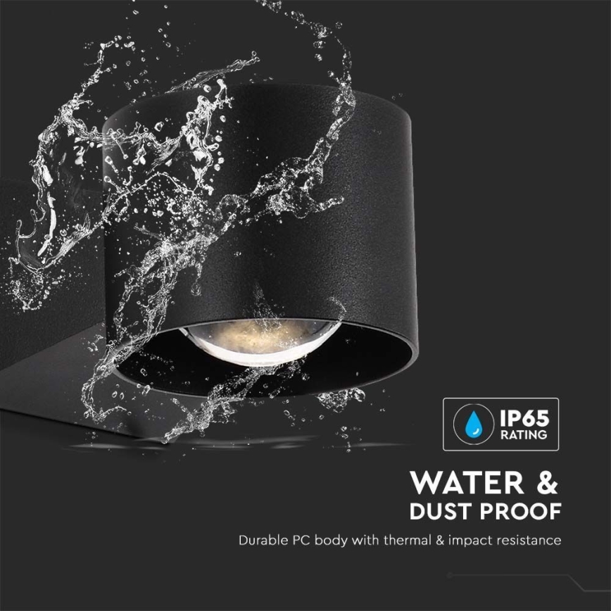 LED vägglampa för utomhusbruk LED/5W/230V 3000K IP65 svart