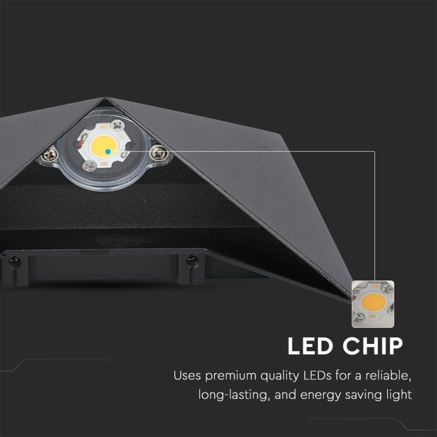 LED vägglampa för utomhusbruk LED/5W/230V 3000K IP65 svart