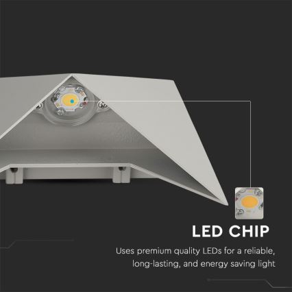 LED vägglampa för utomhusbruk LED/5W/230V 4000K IP65 grå