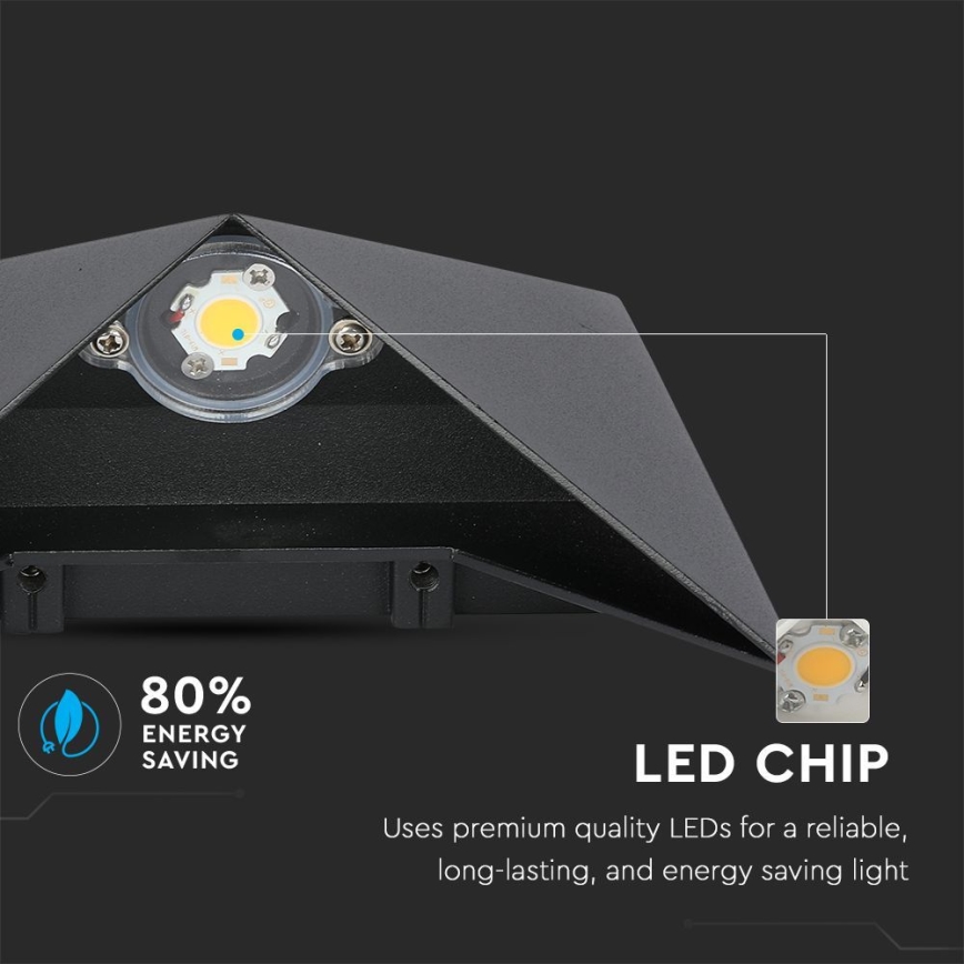 LED vägglampa för utomhusbruk LED/5W/230V 4000K IP65 svart