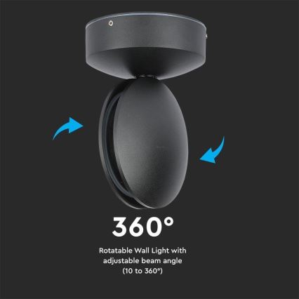 LED Utomhus wall flexible belysning LED/7W/230V 4000K IP65 svart