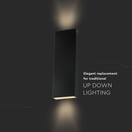 LED vägglampa för utomhusbruk LED/8W/230V 4000K IP65 svart