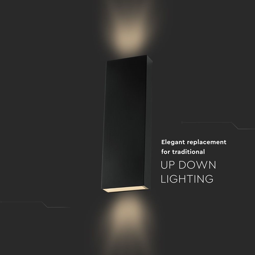 LED vägglampa för utomhusbruk LED/8W/230V 4000K IP65 svart