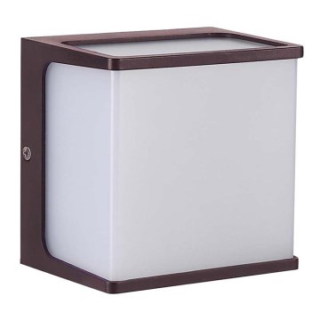 LED vägglampa för utomhusbruk LED/8W/230V IP65 3000K brun