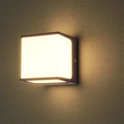 LED vägglampa för utomhusbruk LED/8W/230V IP65 3000K brun