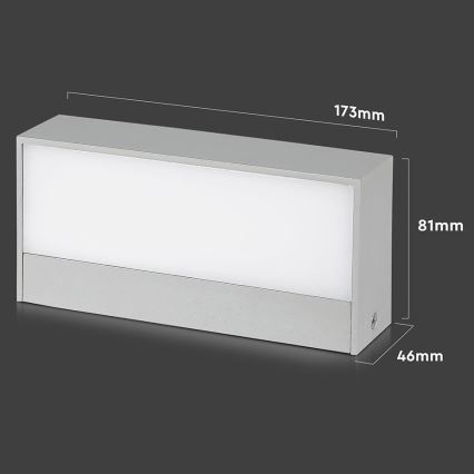 LED vägglampa för utomhusbruk LED/9W/230V 6400K IP65