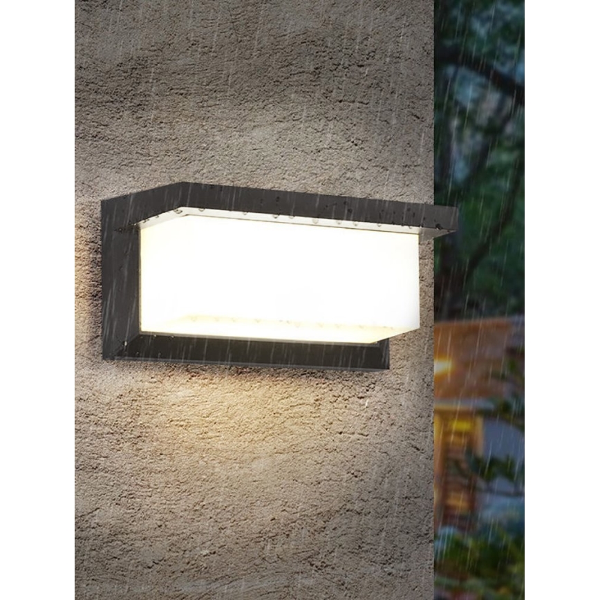 LED vägglampa för utomhusbruk NEELY 1xE27/9W/230V 3000K IP54 antracit