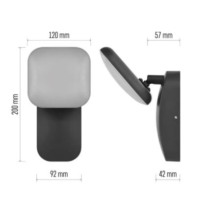 LED vägglampa för utomhusbruk NIKA LED/12,5W/230V IP44