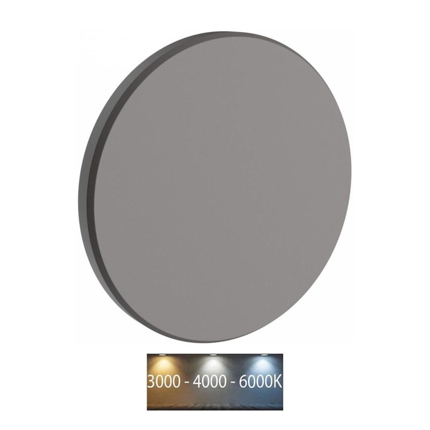 LED vägglampa för utomhusbruk PIATTA LED/18W/230V 3000/4000/6000K diameter 25 cm IP44 grå