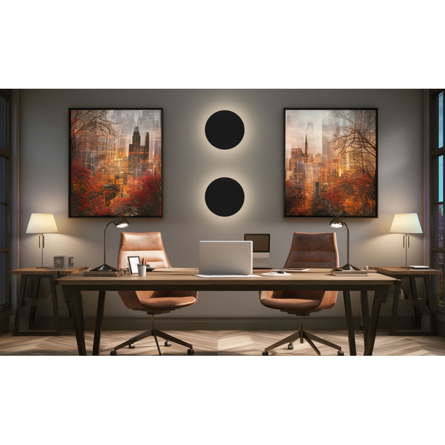 LED vägglampa för utomhusbruk PIATTA LED/9W/230V 3000/4000/6000K diameter 12 cm IP44 svart